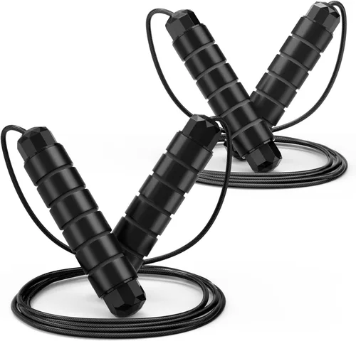 Cuerda de saltar sin enredos de velocidad rápida, cable de salto con rodamientos de bolas para mujeres, hombres y niños, cuerda de saltar de acero