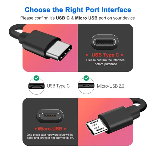 Miniatura 2 de Love your yy Cable de carga micro USB C para Raycon E25 Pro/E50/E55/E85, Raycon The Gaming/Fitness/Everyday/Work Earbuds, TOZO T12 NC9, cable