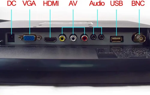 Miniatura 5 de Cocar Monitor de CCTV, monitor de seguridad LCD de 12 pulgadas, HDMI, VGA, AV y BNC 4:3, pantalla de computadora HD, pantalla LCD con 2 altavoces