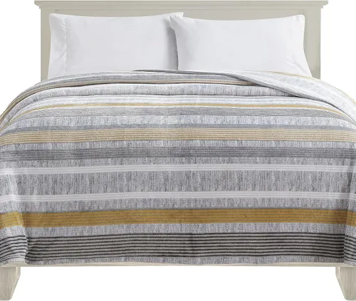 Miniatura 13 de Elegant Comfort Manta de Cama de Vellón de Franela con Estampado Ultra Suave, Colcha Cubrecama Ligera Acogedora y Suave, Manta Decorativa para Todas