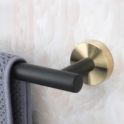 Miniatura 7 de NearMoon - Barra para toallas de baño, soporte de toalla de ducha de acero inoxidable grueso para baño, montado en la pared, longitud total de 12