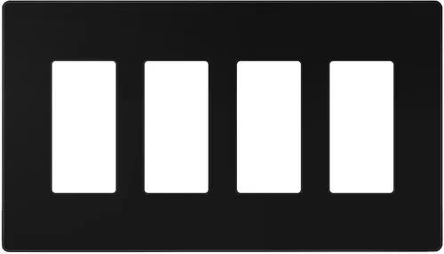 Miniatura 18 de ENERLITES Placas de pared decorativas sin tornillos, cubiertas de tomacorrientes seguras para niños, tamaño de 4 posiciones, 4.68" H x 8.30" L, Negro
