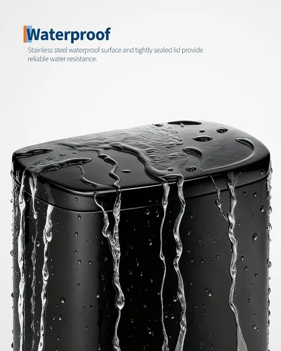 Miniatura 7 de Garvee Juego combinado de botes de basura de metal de 13 galones (50 L) y 2.6 galones (10 litros), bote de basura inoxidable con tapa, cubo de Negro
