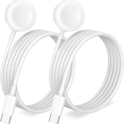 Miniatura 10 de Paquete de 2 cargadores cortos para Apple Watch, cargador USB magnético inalámbrico rápido para iWatch, compatible con iWatch Ultra/Series Negro