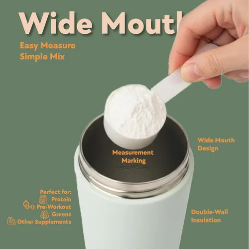 Miniatura 5 de Paradise Shaker Bottle - Botella mezcladora de proteínas de acero inoxidable aislada de 24 onzas, apta para lavavajillas, con cepillo de tapa