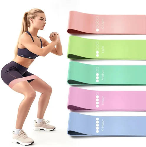 Miniatura 5 de Banda de látex para entrenamiento, banda de resistencia para hombres y mujeres, banda de goma para pilates y yoga, equipo de ejercicio para piernas