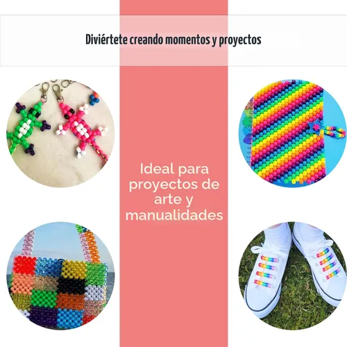 Miniatura 5 de Cuentas de pony, 4200 piezas, 28 colores, cuentas de plástico para hacer pulseras artesanales, cuentas para el cabello para trenzas, cuentas