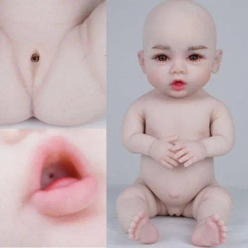 Miniatura 3 de SUAISKR Muñeca realista de bebé Reborn de 18 pulgadas, linda muñeca de silicona hecha a mano realista de silicona para niño pequeño, cuerpo completo
