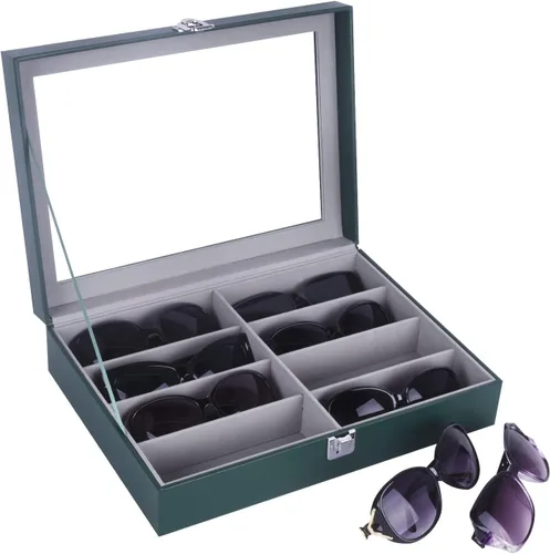 Miniatura 9 de AUTOARK Leather 8 Piece Eyeglasses Storage and Sunglass Glasses Display Case Organizer