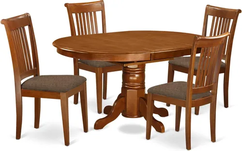 Miniatura 11 de East West Furniture AVPO5-OAK-C - Juego de mesa de cocina de 5 piezas para 4 personas, incluye una mesa de comedor ovalada con hoja de mariposa y 4