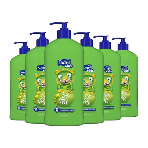 Miniatura 10 de Suave Champú 3 en 1 para niños, acondicionador y gel de baño Silly Apple, fórmula suave sin desgarros para el cabello y la piel de los niños