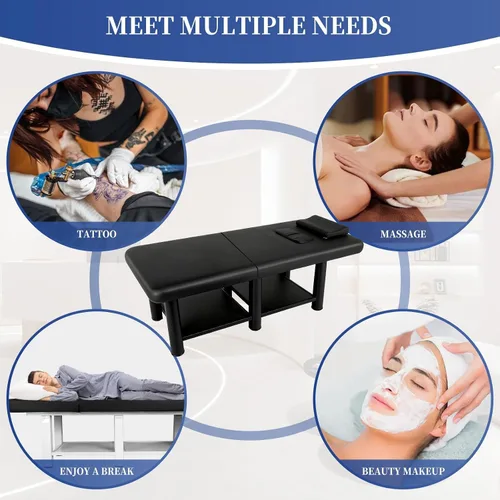 Miniatura 8 de Mesa de terapia física estacionaria plegable, cama de masaje con pecho abierto, cama de masaje ajustable en altura con respaldo, mesa de terapia