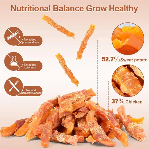 Miniatura 3 de Dog Treats - Golosinas para perros de batata envueltas en pollo, aperitivos de entrenamiento para cachorros, golosinas sin cuero crudo, 1