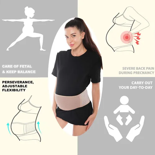 Miniatura 7 de SIYWINA Cinturón de maternidad Cinturón de apoyo para embarazo, banda de apoyo abdominal, correa de apoyo abdominal para el vientre y la espalda