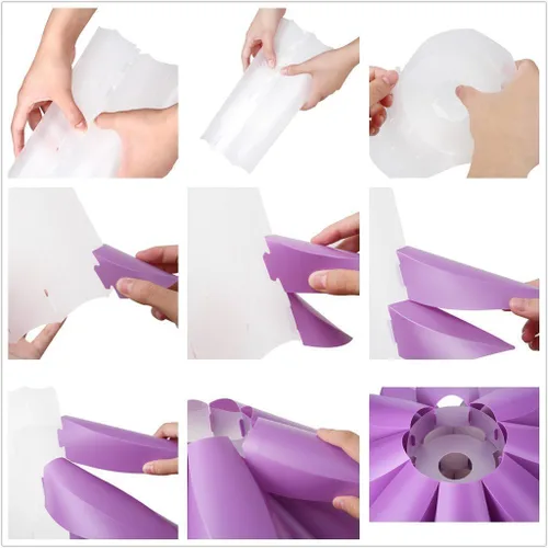 Miniatura 4 de Colgante de techo de 20 pulgadas (19.7 in) DIY IQ Rompecabezas de flor de loto kit de pantalla con cable colgante de 15 pies (morado)