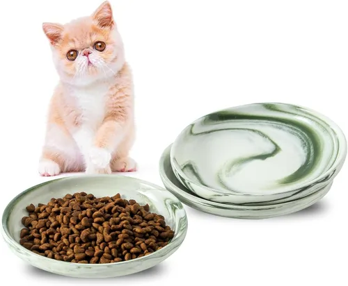 Miniatura 8 de 3 cuencos de cerámica para gatos, tazón de comida para mascotas de 5.5 pulgadas, platos para comida y agua, plato para perros pequeños (verde)