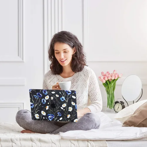 Miniatura 3 de Funda para MacBook Air de 13 pulgadas (modelo: A1466 y A1369, versión 2010-2017), efecto 3D, cubierta dura transparente negra mate y cubierta
