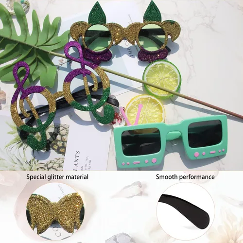 Miniatura 6 de Paquete de 12 gafas de sol divertidas para fiesta, novedosas gafas divertidas, máscaras de disfraz geniales para adultos, suministros de fiesta