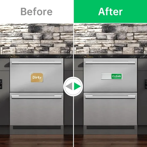 Miniatura 4 de PSLER Imán para lavavajillas - Indicador magnético de limpieza/sucio para lavavajillas y refrigerador de acero inoxidable, accesorio de cocina