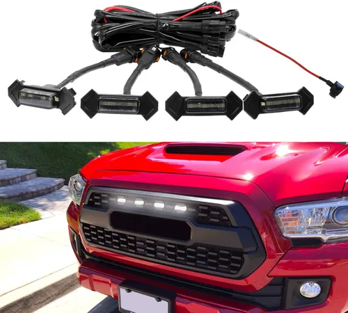 Miniatura 9 de Seven Sparta 4 luces LED para parrilla con adaptador de fusible compatibles con parrilla delantera Toyota Tacoma TRD Pro OEM 2016-2023
