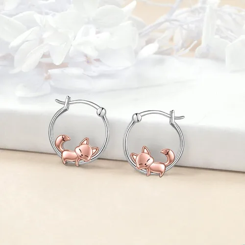 Miniatura 2 de VONALA Bonitos aretes de aro de plata de ley 925, regalos de cumpleaños para mujeres y niñas