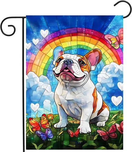 Miniatura 11 de Bandera floral de jardín Golden Retriever para jardín, banderas de bienvenida para exteriores de 12 x 18 pulgadas, bandera de perro de flores