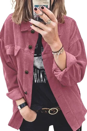 Miniatura 3 de ZOLUCKY Women's Casual Plus Size Shacket Jacket Long Sleeve Button Down Shirts Blouses Tops