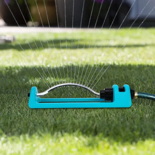 Miniatura 7 de Aspersor de césped, 18 boquillas de latón, rociador oscilante de agua de jardín para cubiertas de patio de hasta 3,600 pies cuadrados, base pesada