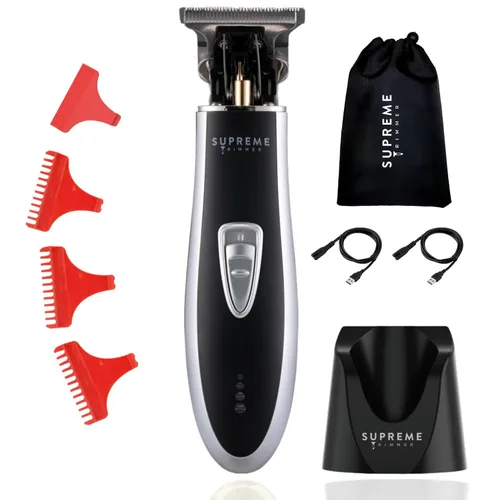 Miniatura 10 de Supreme Trimmer T Shaper - Recortador silencioso inalámbrico para barba y cabello para hombres 120 minutos de duración, bajo ruido, cuchilla DLC