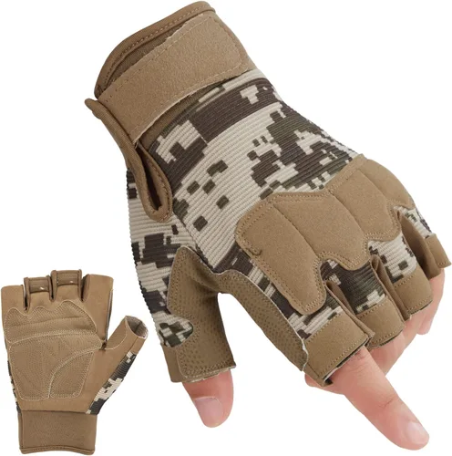 Miniatura 12 de Guantes sin dedos Fioretto para Airsoft, tiro, medio dedo, caza, senderismo, ciclismo, conducción, motocicleta, escalada, guantes de trabajo M210603