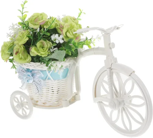 STOBOK Soporte para plantas de bicicleta, soporte de flores artificiales en forma de bicicleta para escritorio, hogar, oficina, decoración, estante