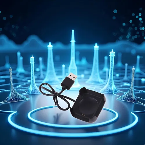 Miniatura 2 de Cable de carga negro para reloj inteligente HW22, cargador de reloj inteligente, magnético, soporte de muelle, cables adaptadores de cable USB