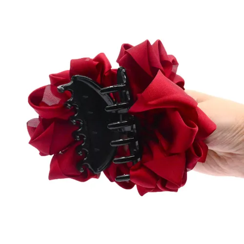 Miniatura 5 de Pinzas de mandíbula para el cabello con lazo de flores de seda, 4