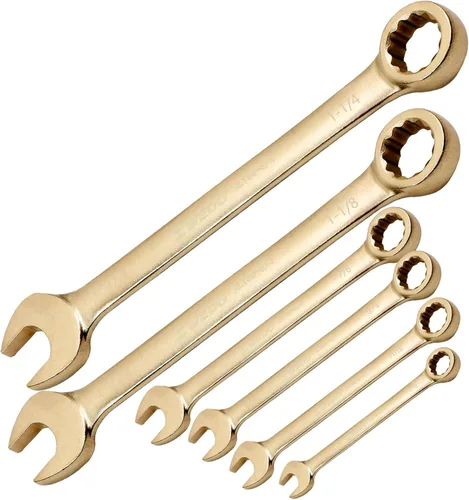 Miniatura 10 de WEDO Llave combinada sin chispas, llave combinada de seguridad sin chispas, bronce de aluminio, forja, DIN 3113, certificado BAM y FM, tamaño 1