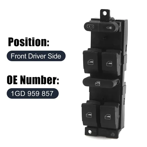 Miniatura 2 de Uxcell interruptor de ventana eléctrica para el lado del chofer para 98-05 VW Golf Jetta Passat B5 1J4 959 857 D