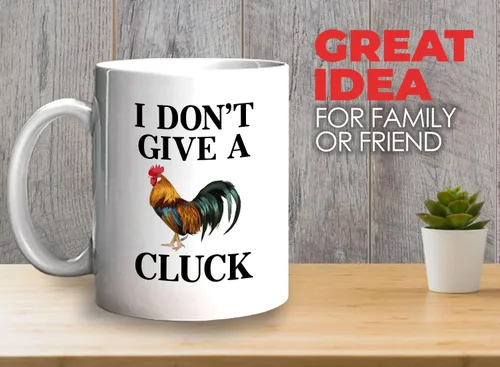 Miniatura 2 de Chicken Lover - Taza de café con texto en inglés "I Don't Give a Cluck" de 11 onzas, diseño de granjero sarcástico, propietario de una granja