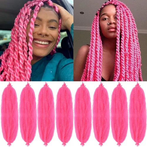 Miniatura 16 de Cabello Rizado Afro Elástico 8 Paquetes Cabello Trenzado Marley Twist Cabello Spring Twist Pre-Separado para Locs Falsos Cabello de Ganchillo Kinky