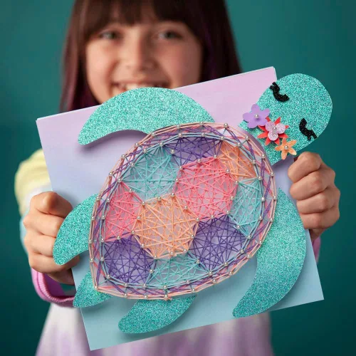 Miniatura 8 de Craft-tastic Tortuga marina de arte de cuerda para 2 divertidos proyectos de manualidades - Tortuga marina y flor de hibisco - A partir de 10 años
