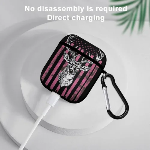 Miniatura 5 de Funda para Apple AirPod 2 y 1 TPU suave compatible con AirPod 2 y 7 con diseño de bandera estadounidense Pattern1081