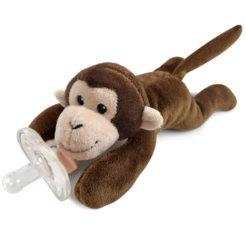 Miniatura 3 de Soporte desmontable para chupete de mono, chupete de silicona suave con juguete de animales de peluche, extraíble, lavable a máquina, sin BPA