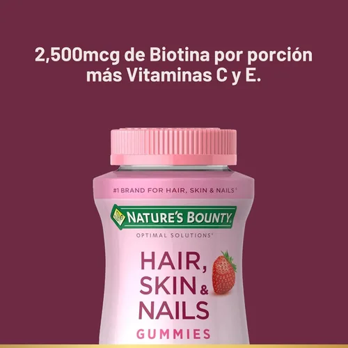 Miniatura 3 de Natures Bounty Soluciones óptimas caramelos para cabello, piel y uñas, 53545, 80, 1, 1