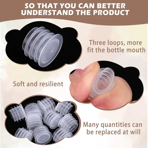 Miniatura 3 de Tapones para salero y pimentero, tapón de repuesto transparente de repuesto para salero y pimienta, tapa redonda de plástico para ollas, botellas