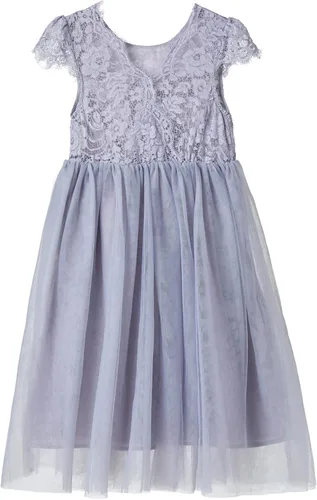 Miniatura 2 de Niyage Vestido de fiesta de princesa de tul para niñas pequeñas, elegante vestido de encaje con espalda en V