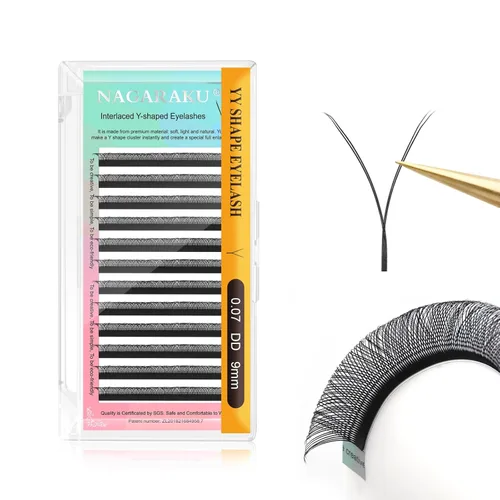 Miniatura 84 de Suministros de extensiones de pestañas NAGARAKU yy, pestañas falsas 0.05mm rizado D, bandeja mixta 8-12mm, prefabricadas 4D, abanico fácil, volumen