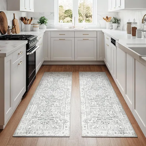 Miniatura 106 de jinchan Lima - Alfombra de pasillo lavable de 2 x 6 pies, antideslizante, de pelo corto, suave, ultrafina, alfombra envejecida para casa de campo
