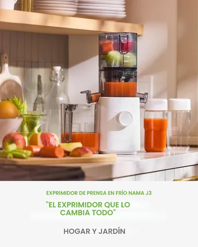 Miniatura 2 de Nama J3 - Exprimidor compacto de prensa en frío, ahorro de espacio y autoalimentación para funcionamiento manos libres, ligero, portátil, exprimidor