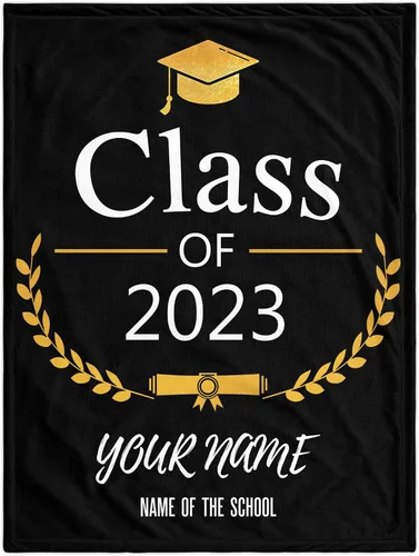Miniatura 16 de Manta de graduación personalizada, regalos de graduación 2023, clase de graduación de 2023 con nombre de la universidad, manta de regalo