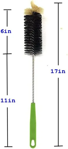 Miniatura 6 de Cepillo largo para botellas, cepillos limpiadores flexibles de 17 pulgadas para limpiar botellas de cerveza para el cuello, vino, biberones, Negro/1