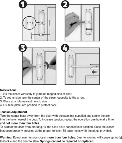 Miniatura 5 de Resorte de seguridad para puerta, marrón de Prime-Line Products KC17HD., KC10HD