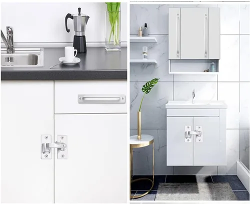 Miniatura 3 de szhdxsy - 2 pestillos de acero inoxidable de 180 grados, pestillo deslizante de puerta abatible, cerradura de puerta corredera de granero, cerradura